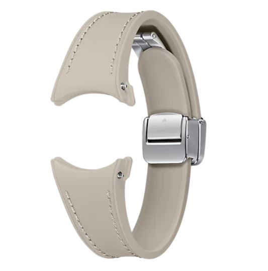 Samsung Galaxy Watch 6 D-Buckle Hybrid Leather Band Slim (20mm) S/M Etoupe