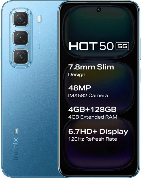 Infinix Hot 50 5G X6720 Dual Sim 256GB Blue (8GB RAM) - Global Version