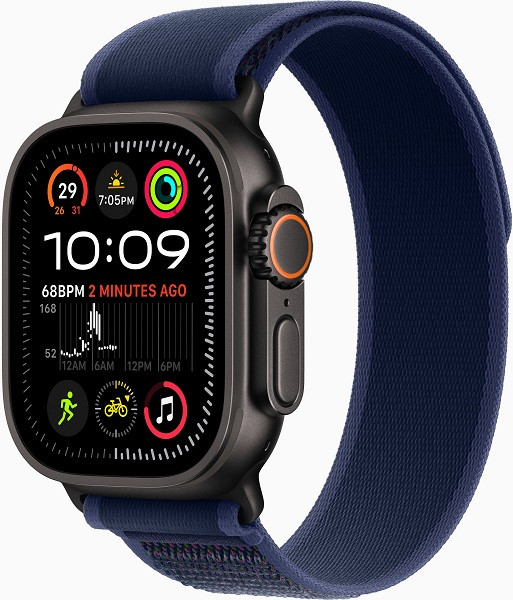 Apple Watch Ultra 2 GPS + Cellular 49mm Black Titanium Case with S/M Blue Trail Loop