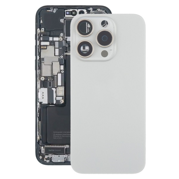 Battery Back Cover with Camera Lens Cover + MagSafe Magnet for iPhone 15 Pro (Titanium)