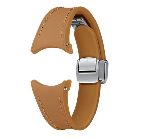 Samsung Galaxy Watch 6 D-Buckle Hybrid Leather Band Slim (20mm) S/M Camel