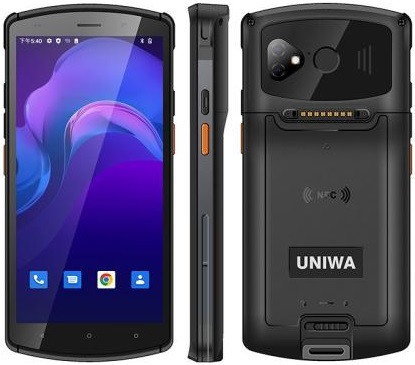 UNIWA V7S PDA Barcode Scanner Rugged Phone Dual Sim 64GB Black (4GB RAM) - EU Plug