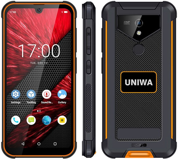 UNIWA F965 Pro Rugged Phone Dual Sim 128GB Black Orange (6GB RAM) - AU Plug