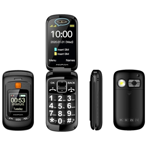 Mafam F899 Flip Phone Dual Sim 32MB Black (32MB RAM)