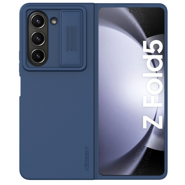 NILLKIN CamShield Liquid Silicone + PC Full Coverage Phone Case for Galaxy Z Fold 5 (Blue)