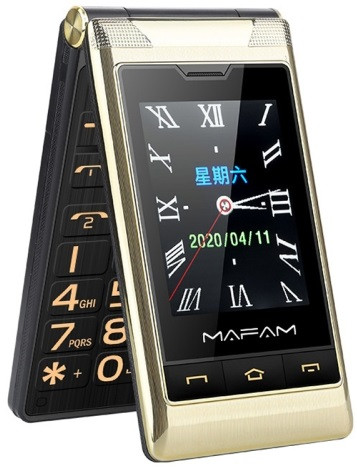 Mafam F10 Dual-screen Flip Phone Dual Sim 32MB Gold (32MB RAM)