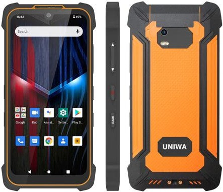 UNIWA P551 Handheld PDA Rugged Phone Dual Sim 64GB Orange (4GB RAM) - UK Plug