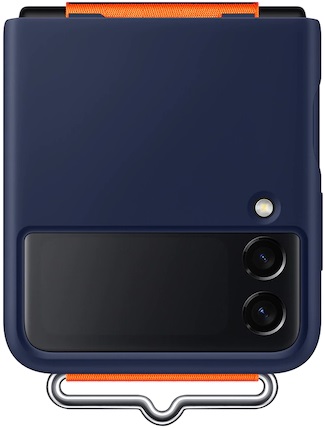 Samsung Galaxy Z Flip 3 Silicone Cover with Strap (Dark Blue)